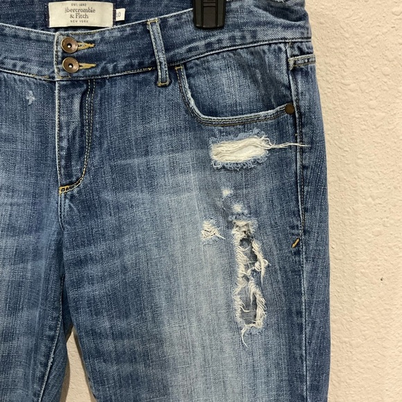 Vintage Abercrombie & Fitch Distressed Jeans Med Wash Women’s Size 10 - Picture 2 of 14